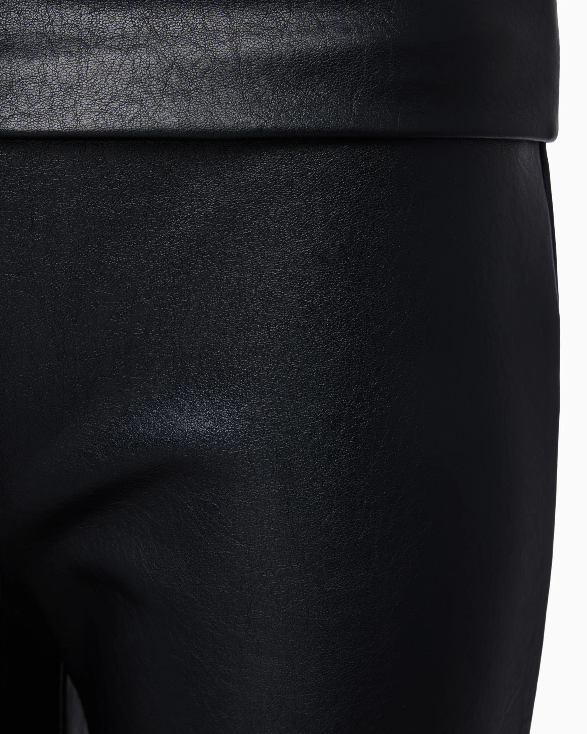 Fold Over Leather Pants